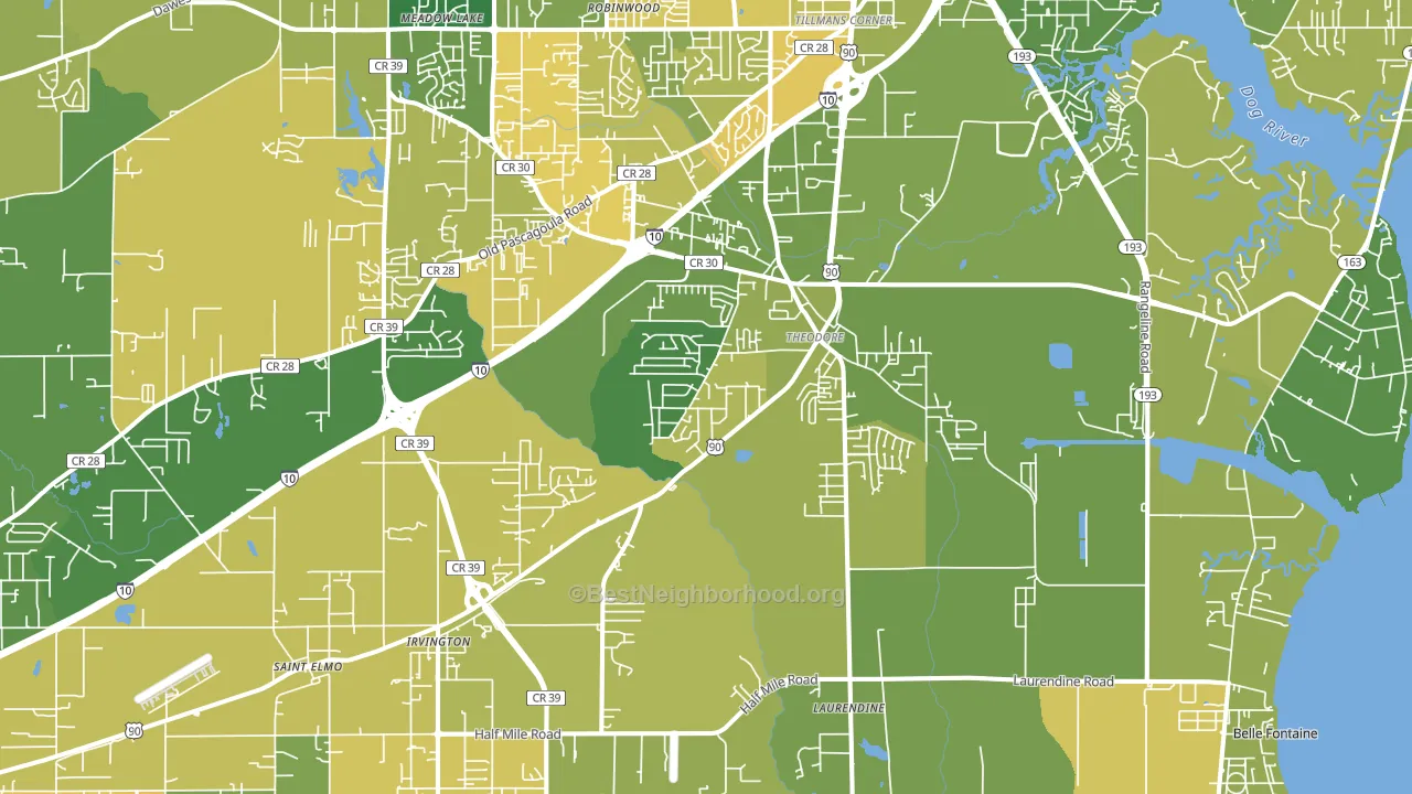 36582, AL block-group voter-turnout map