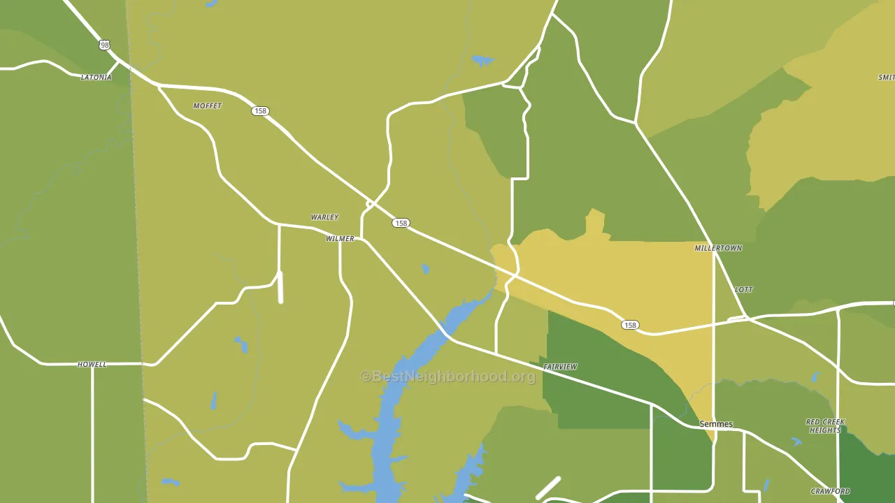 36587, AL block-group voter-turnout map