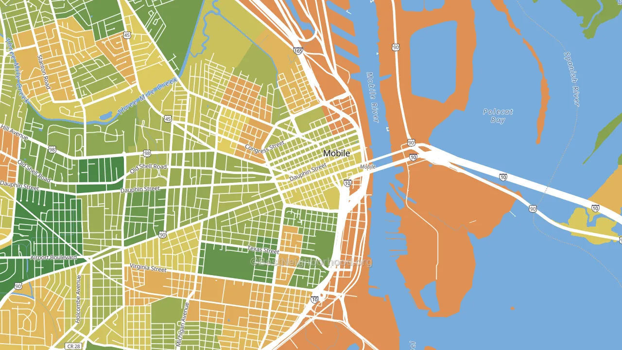 36602, AL block-group voter-turnout map