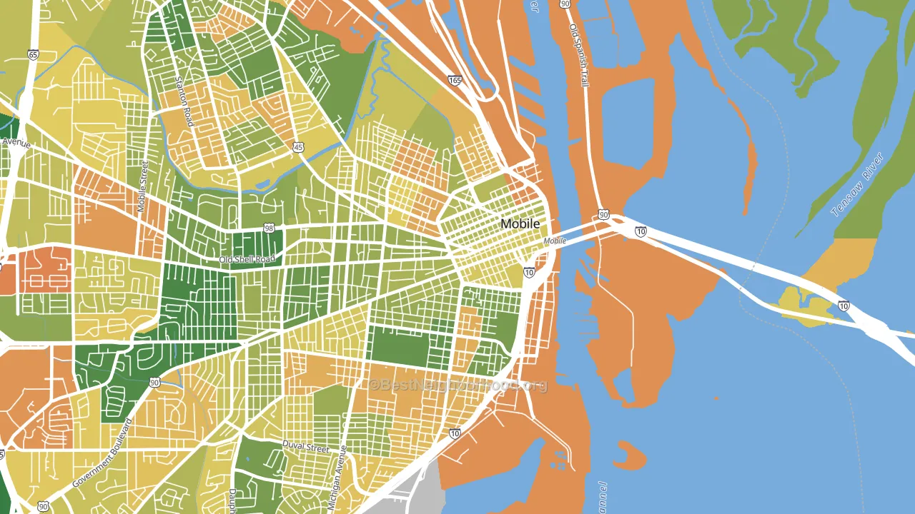 36603, AL block-group voter-turnout map