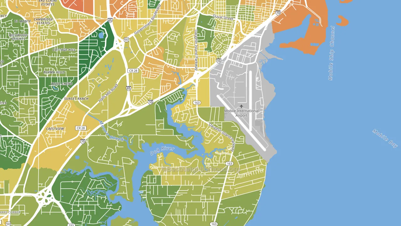 36605, AL block-group voter-turnout map