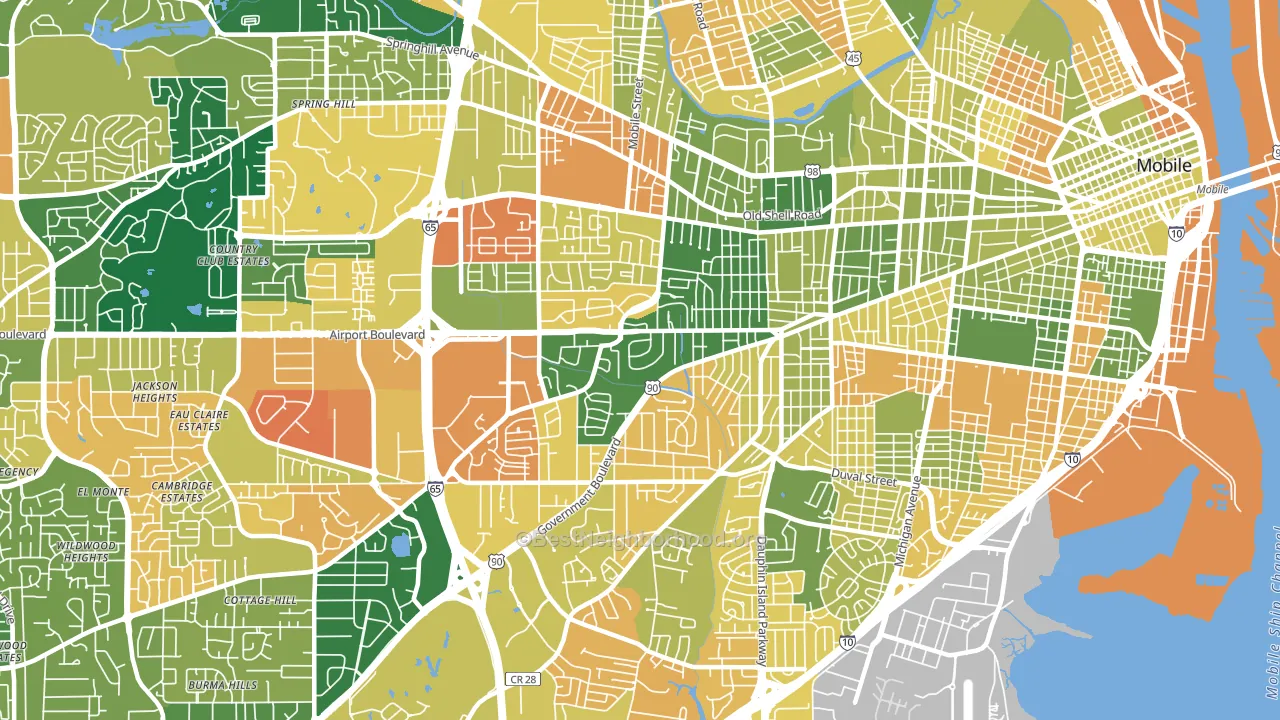 36606, AL block-group voter-turnout map