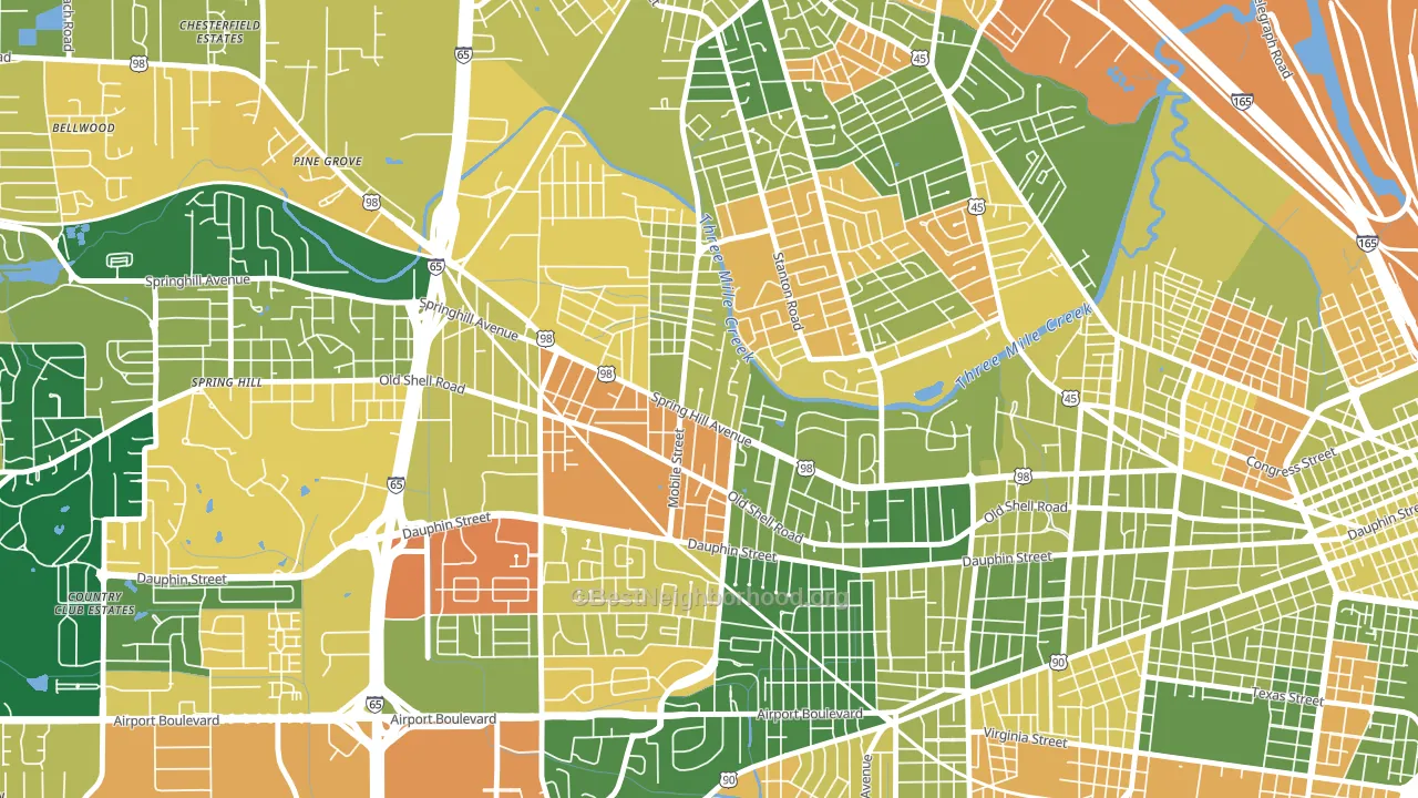 36607, AL block-group voter-turnout map