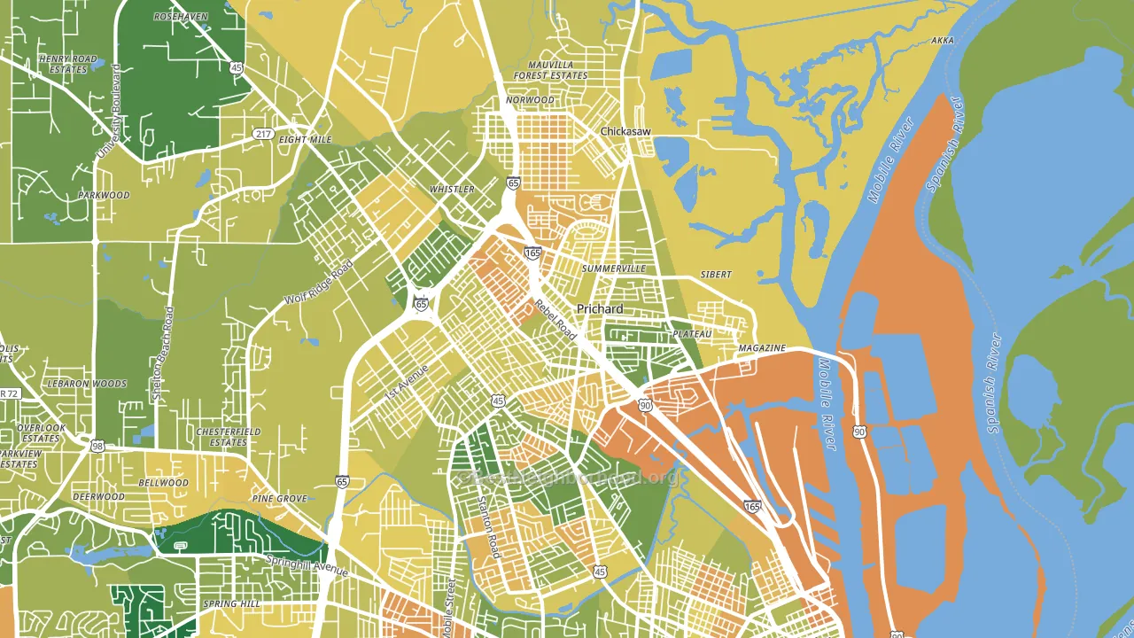 36610, AL block-group voter-turnout map