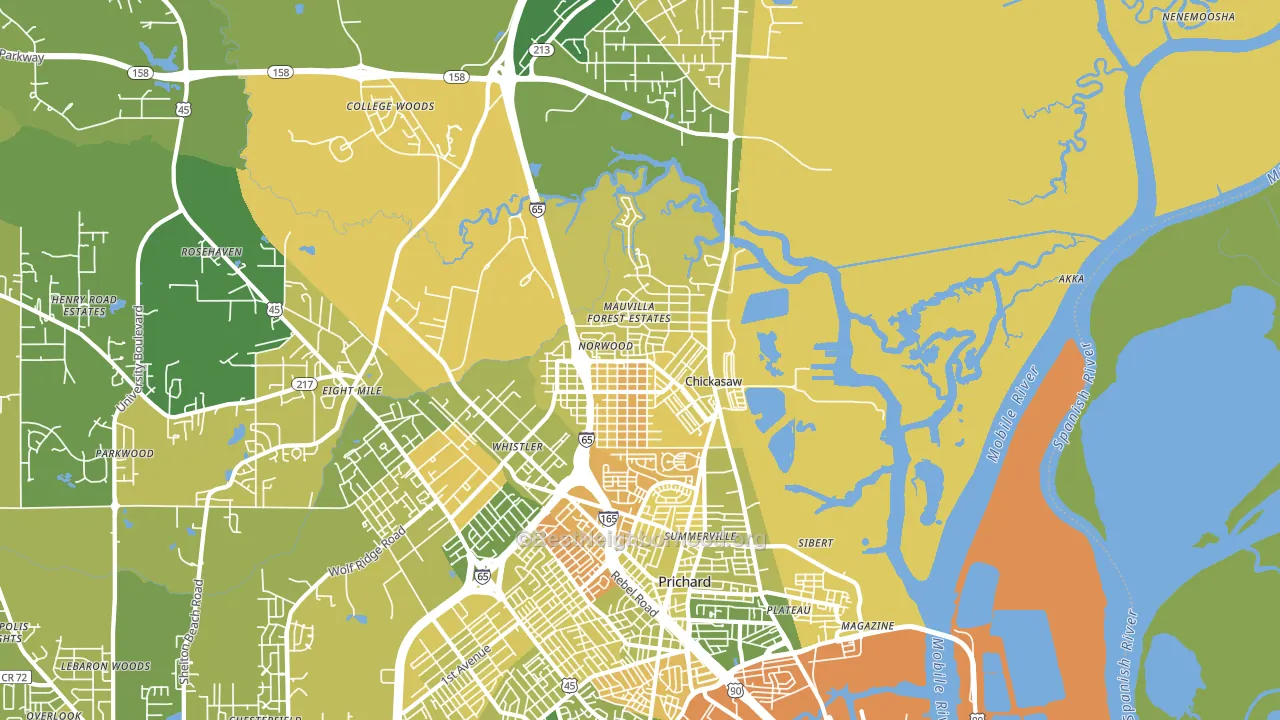 36611, AL block-group voter-turnout map