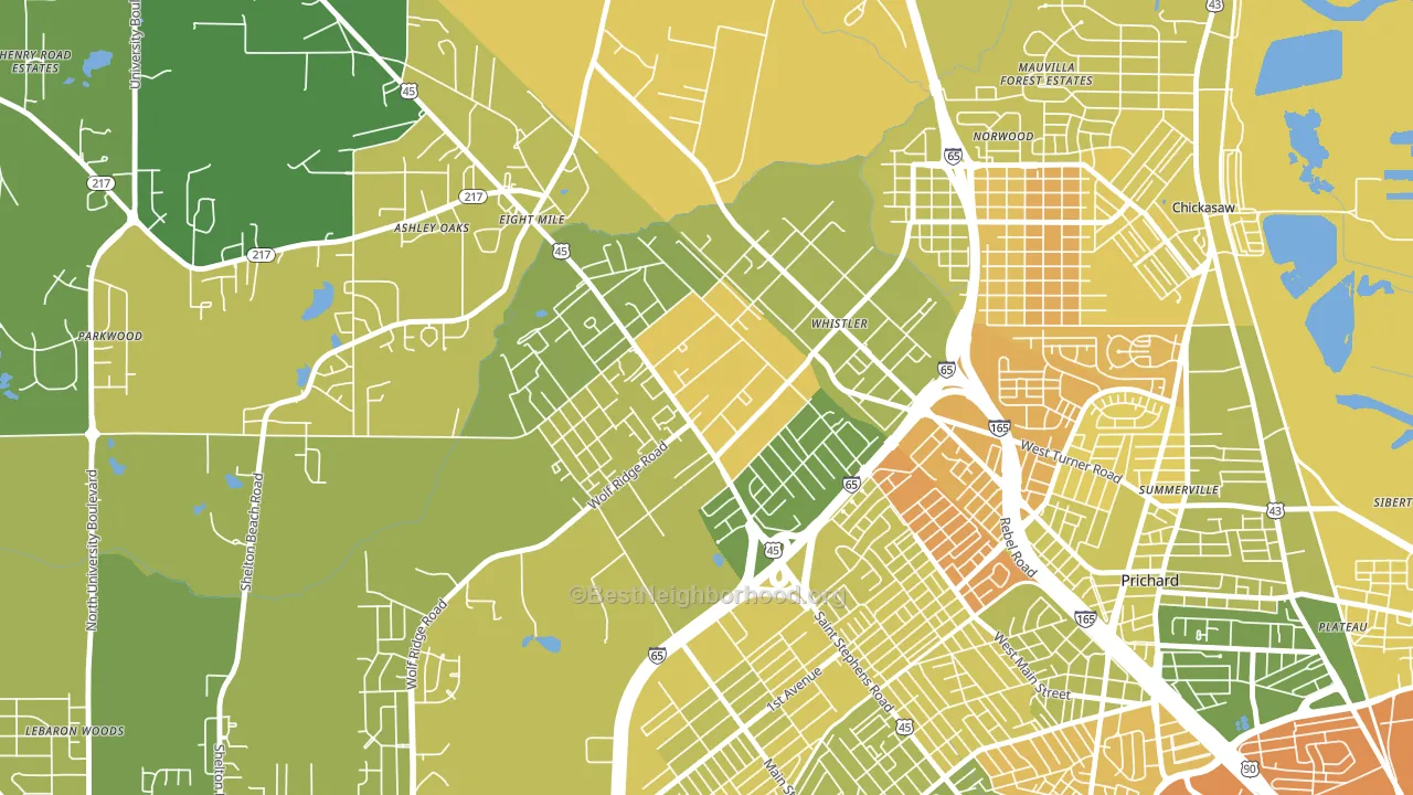 36612, AL block-group voter-turnout map