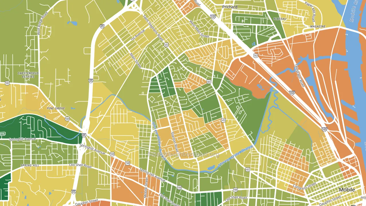 36617, AL block-group voter-turnout map
