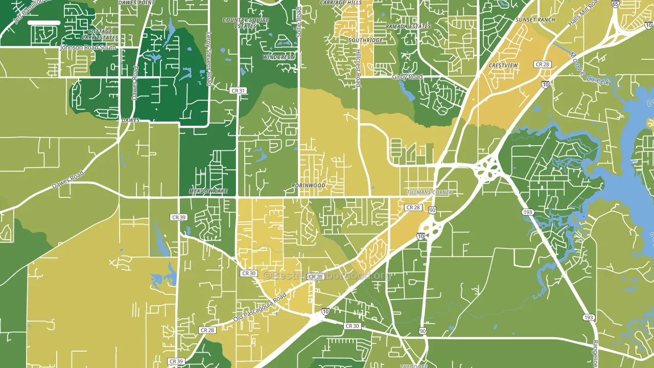 36619, AL block-group voter-turnout map