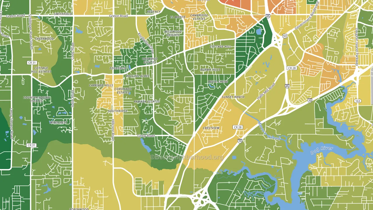 36693, AL block-group voter-turnout map