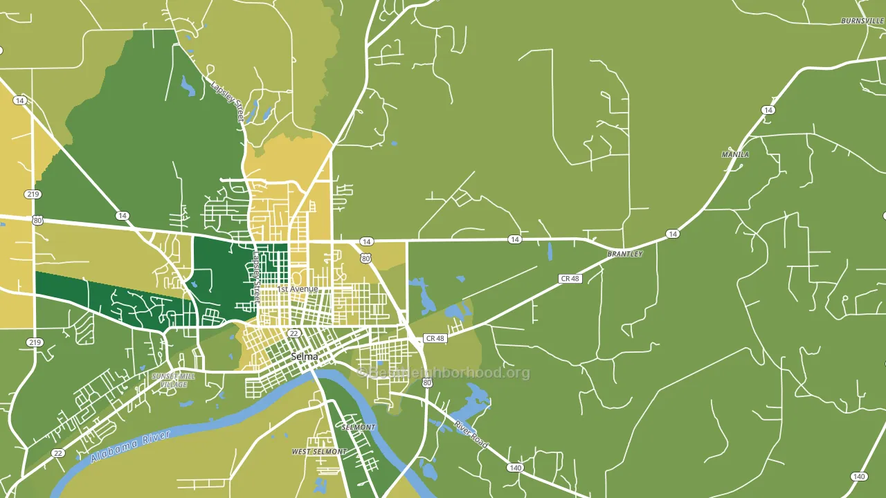 36703, AL block-group voter-turnout map