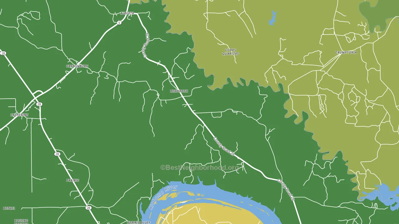 36720, AL block-group voter-turnout map