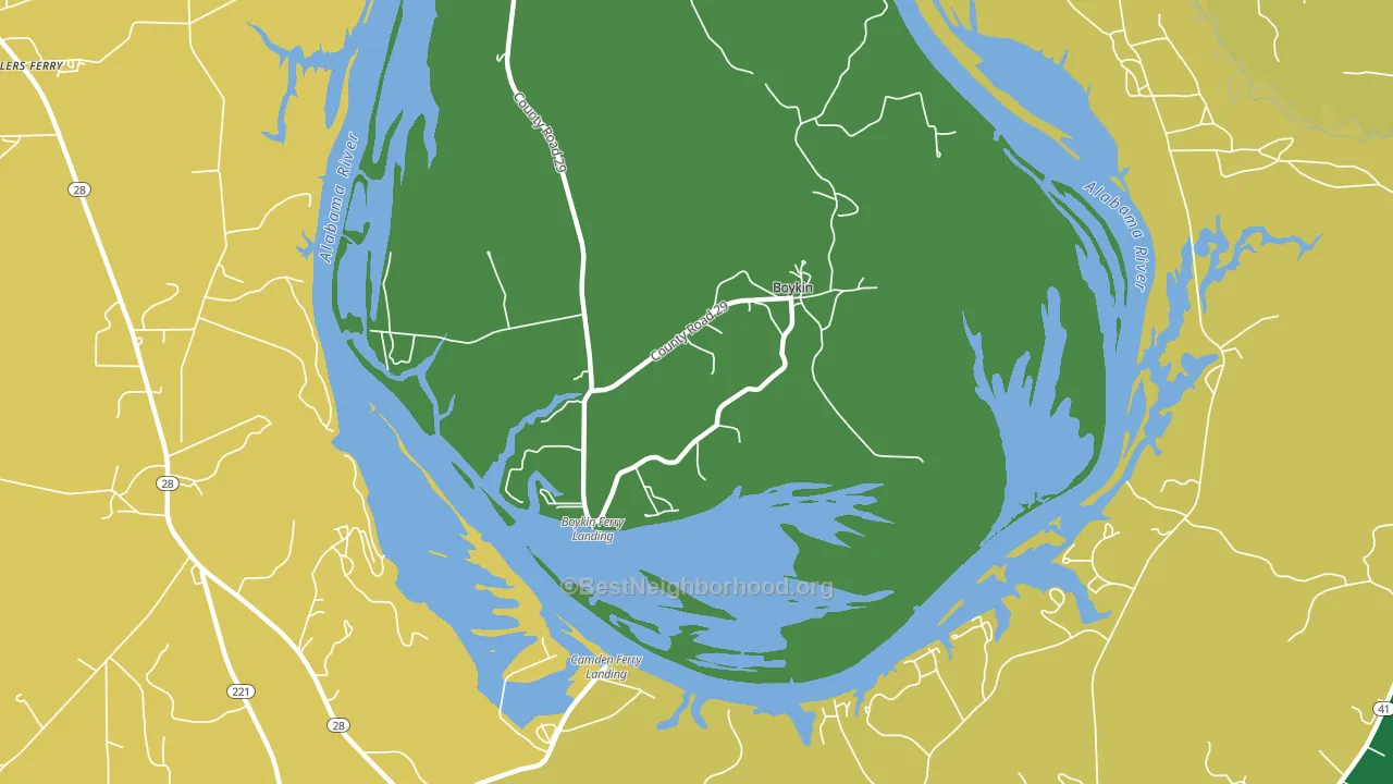 36723, AL block-group voter-turnout map