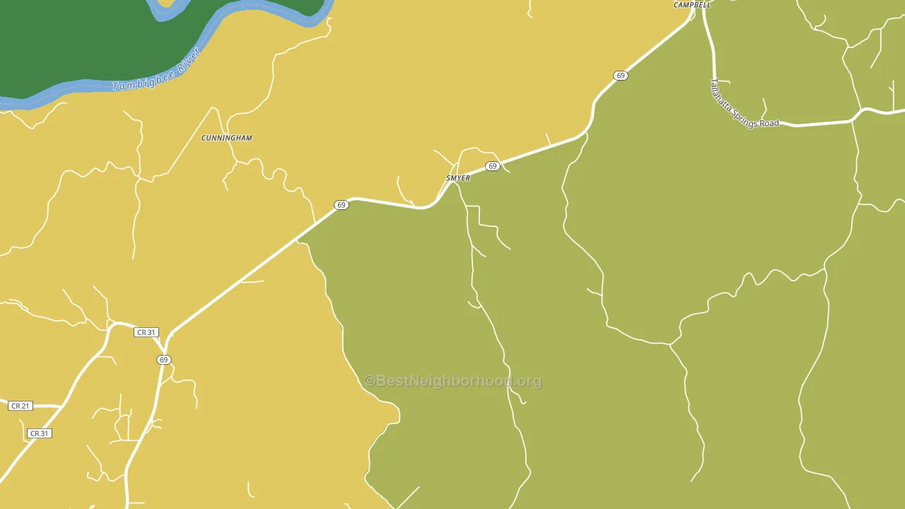 36727, AL block-group voter-turnout map