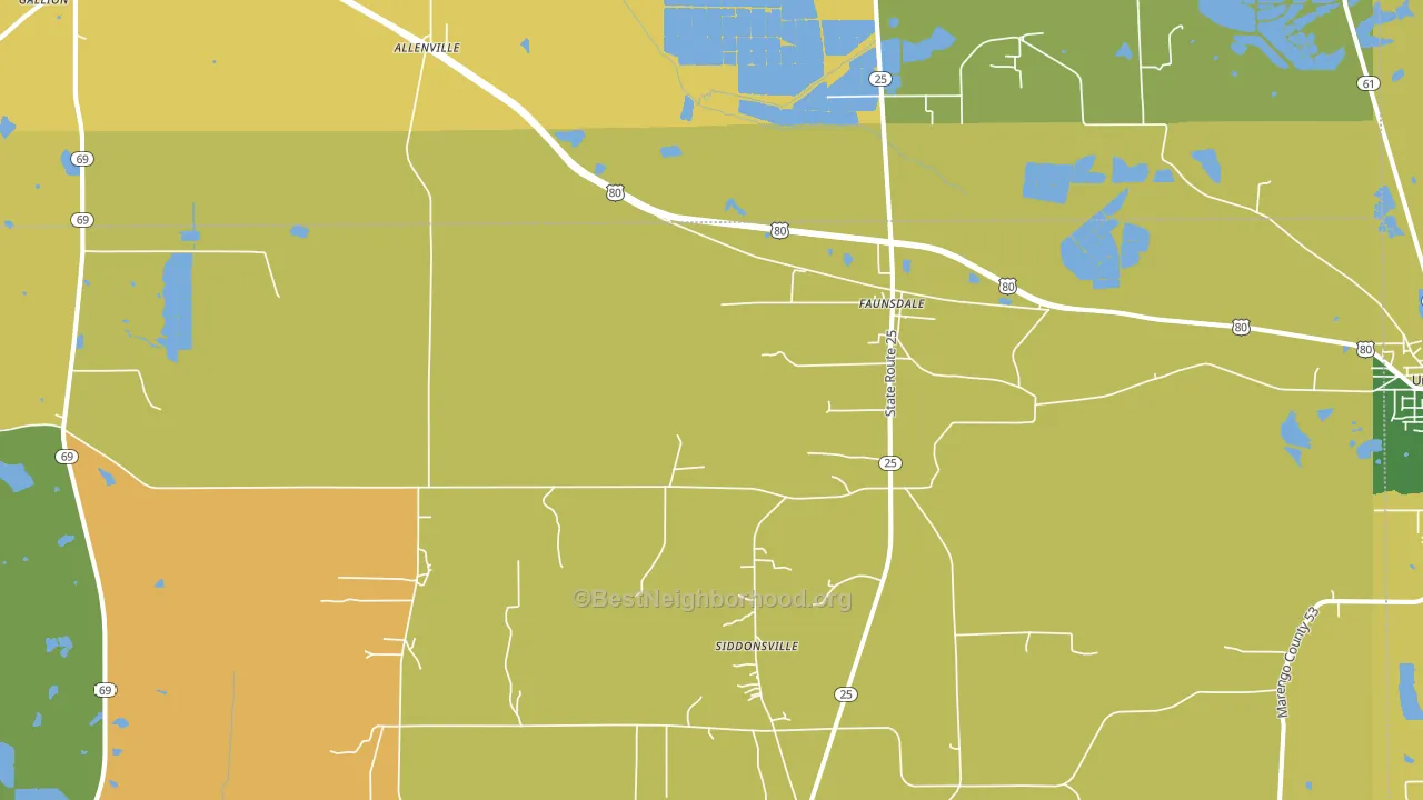 36738, AL block-group voter-turnout map