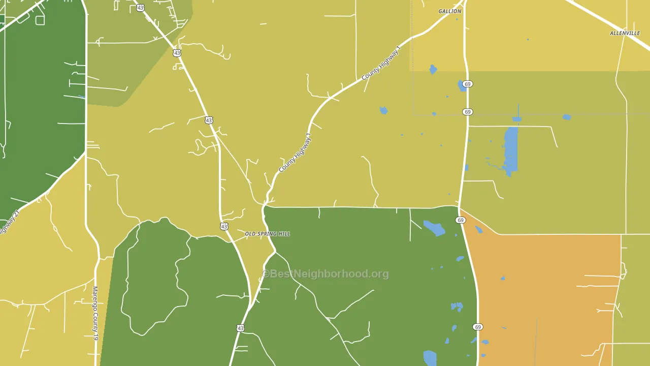 36742, AL block-group voter-turnout map