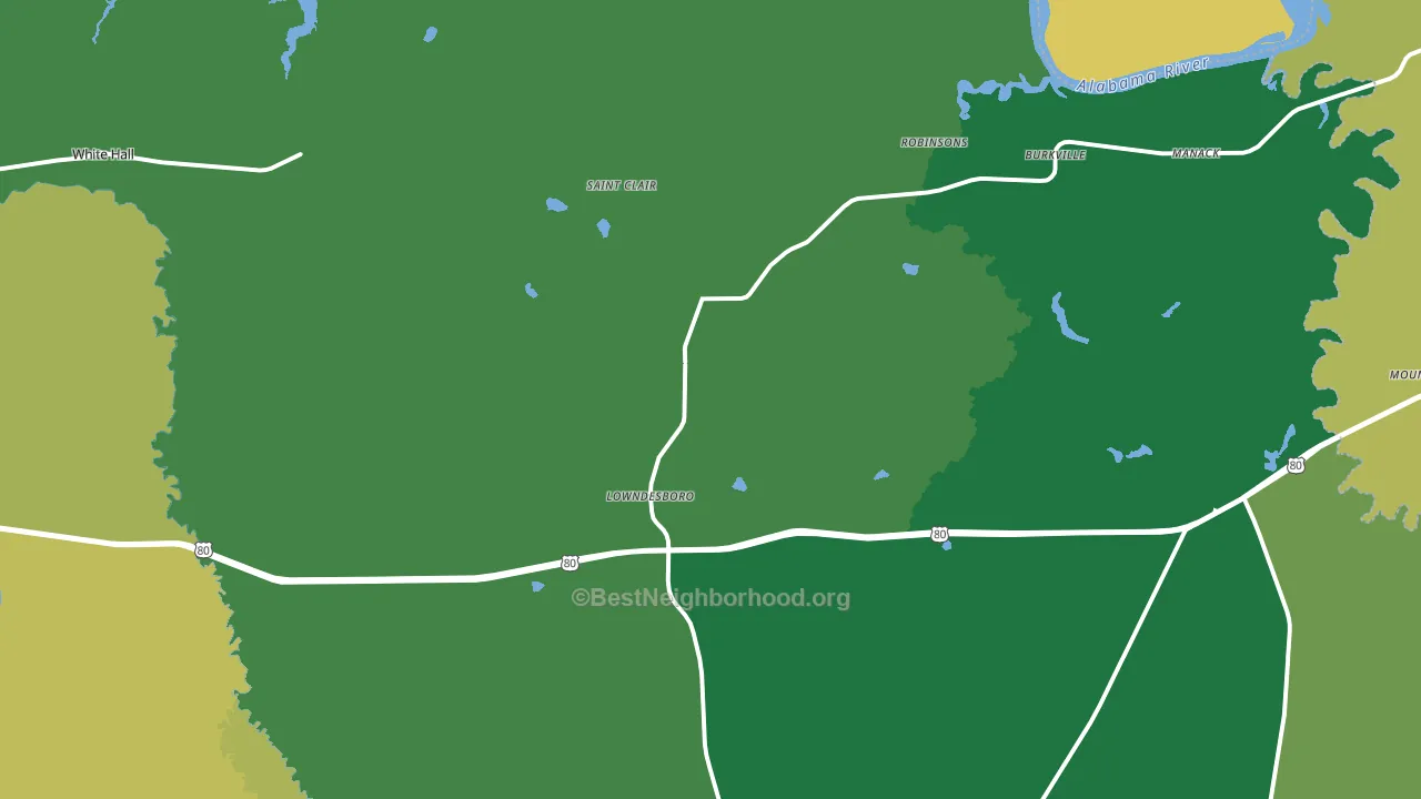 36752, AL block-group voter-turnout map