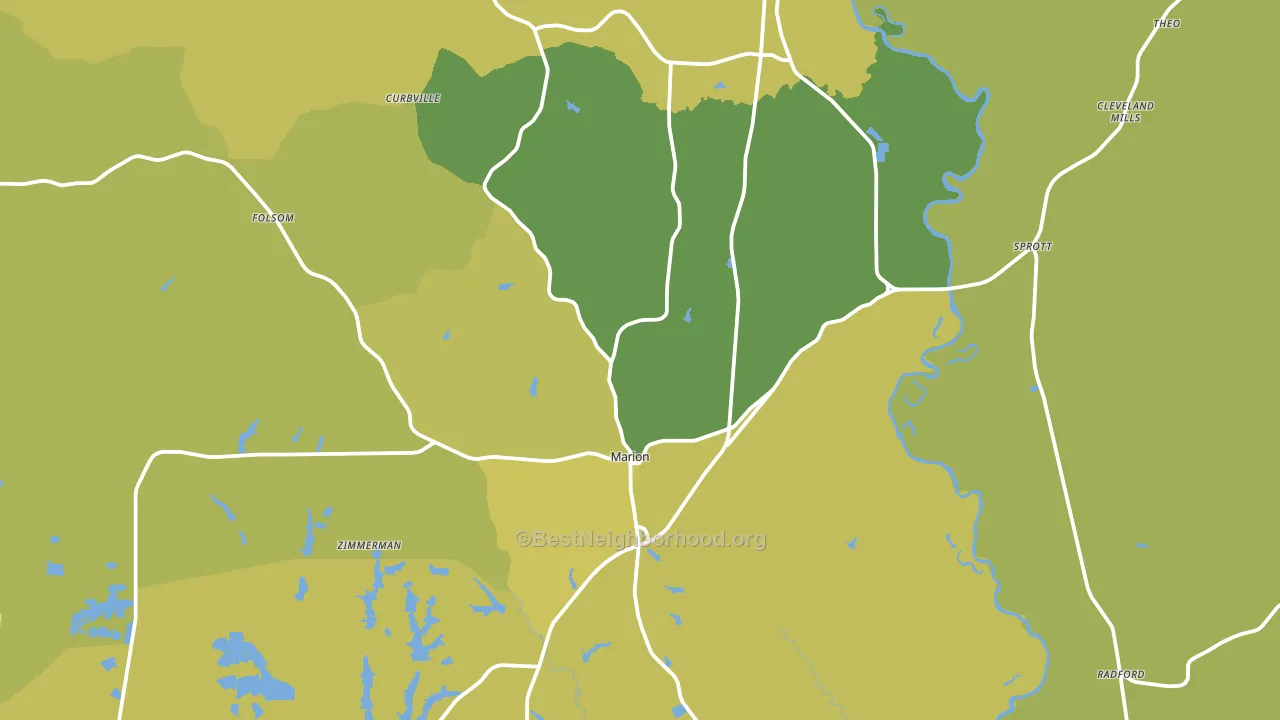36756, AL block-group voter-turnout map