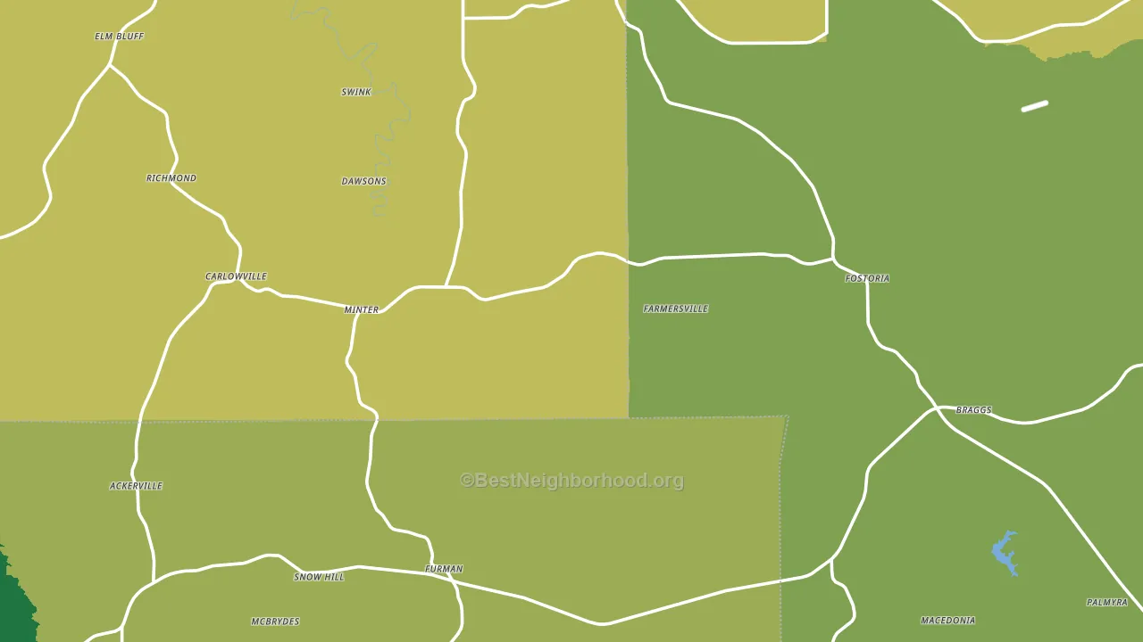 36761, AL block-group voter-turnout map