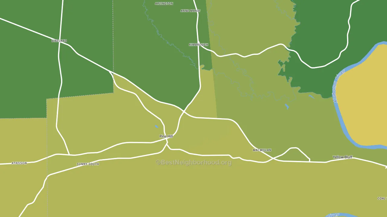 36769, AL block-group voter-turnout map