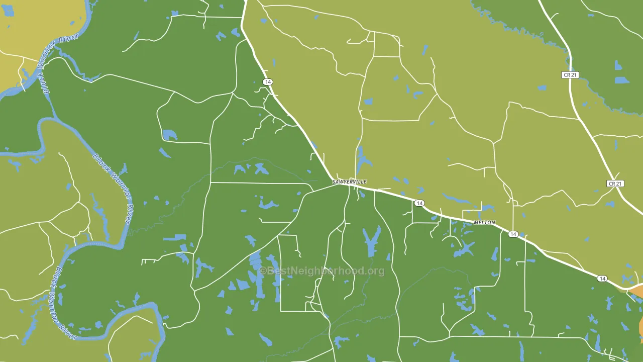36776, AL block-group voter-turnout map