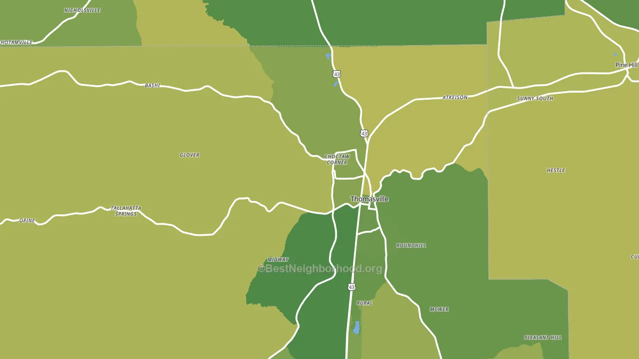 36784, AL block-group voter-turnout map