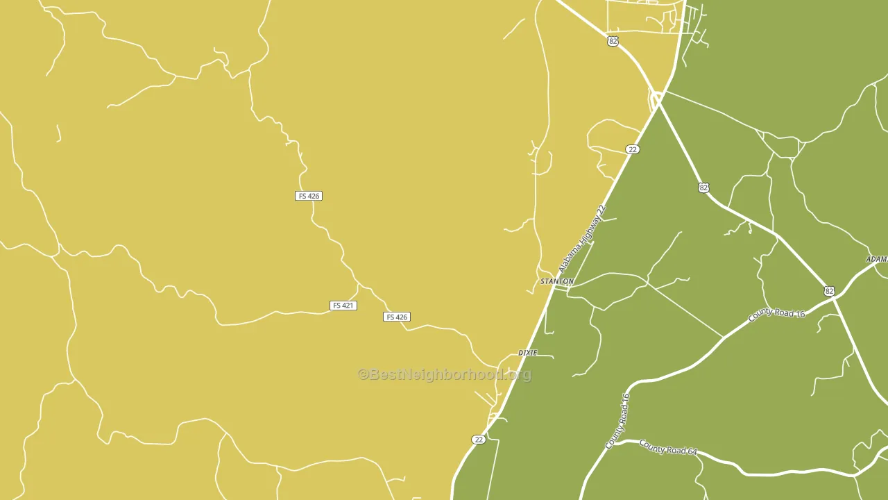 36790, AL block-group voter-turnout map