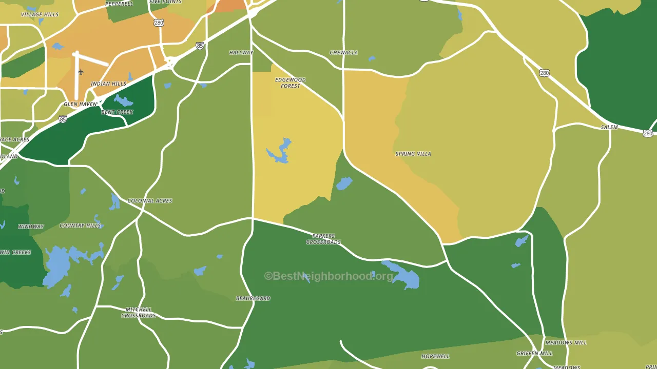36804, AL block-group voter-turnout map