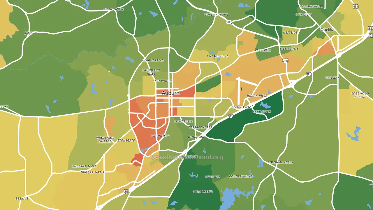 36830, AL block-group voter-turnout map