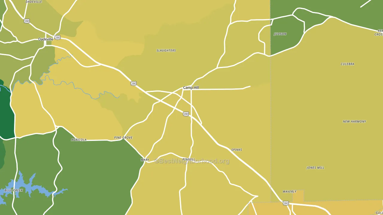 36850, AL block-group voter-turnout map