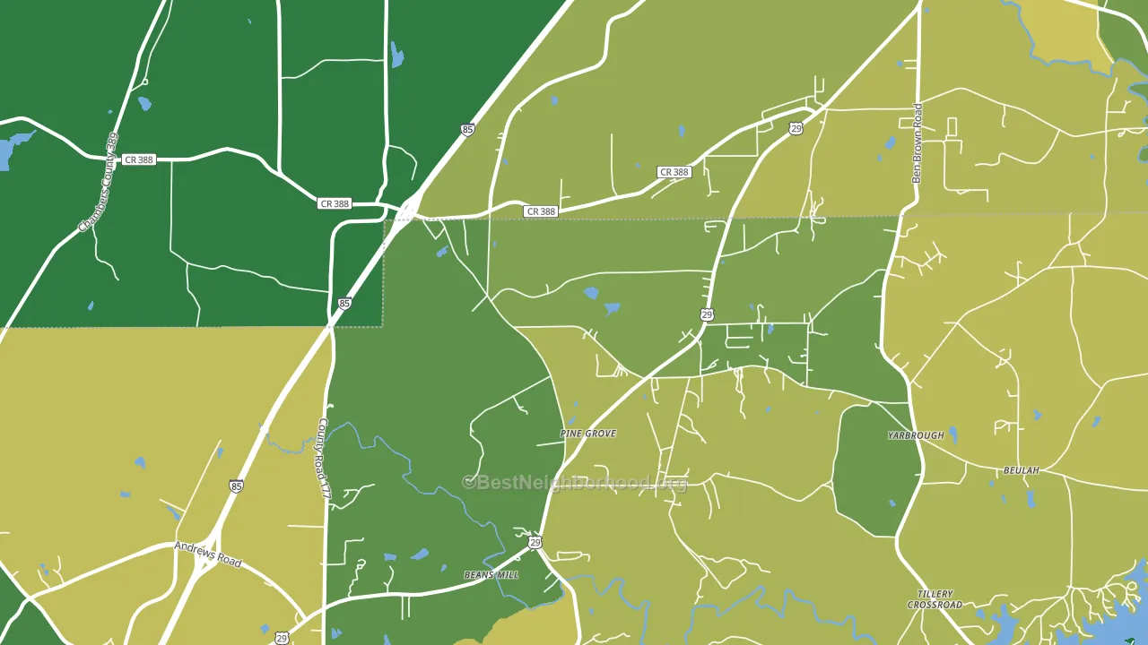 36852, AL block-group voter-turnout map