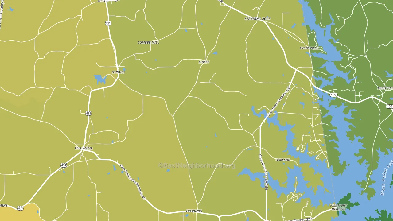 36855, AL block-group voter-turnout map