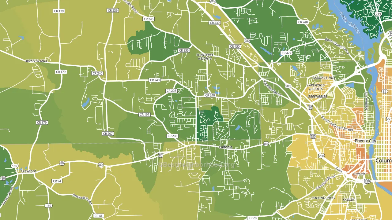 36870, AL block-group voter-turnout map
