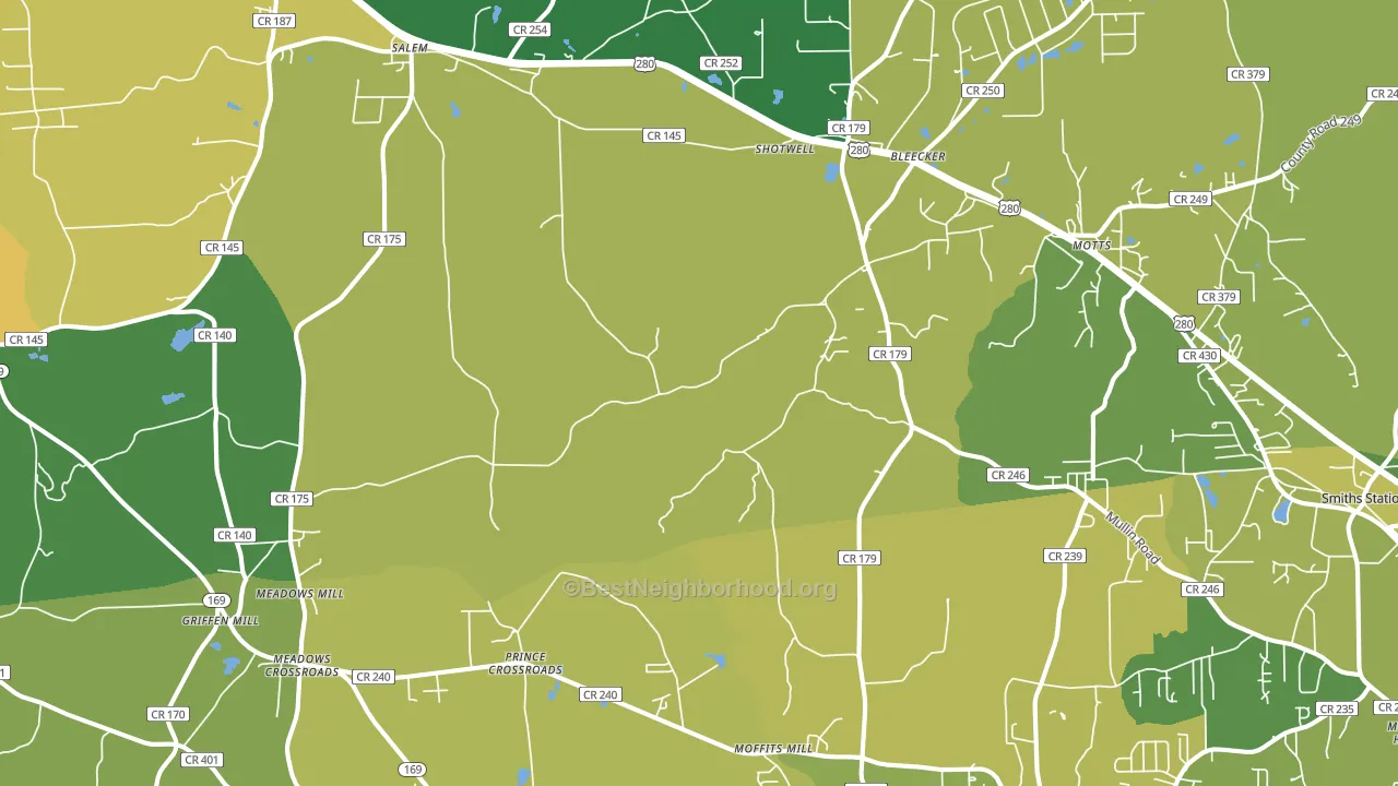 36874, AL block-group voter-turnout map