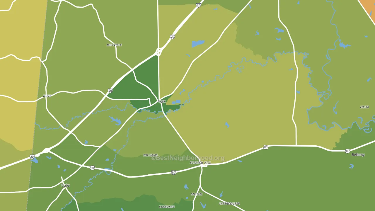 36925, AL block-group voter-turnout map