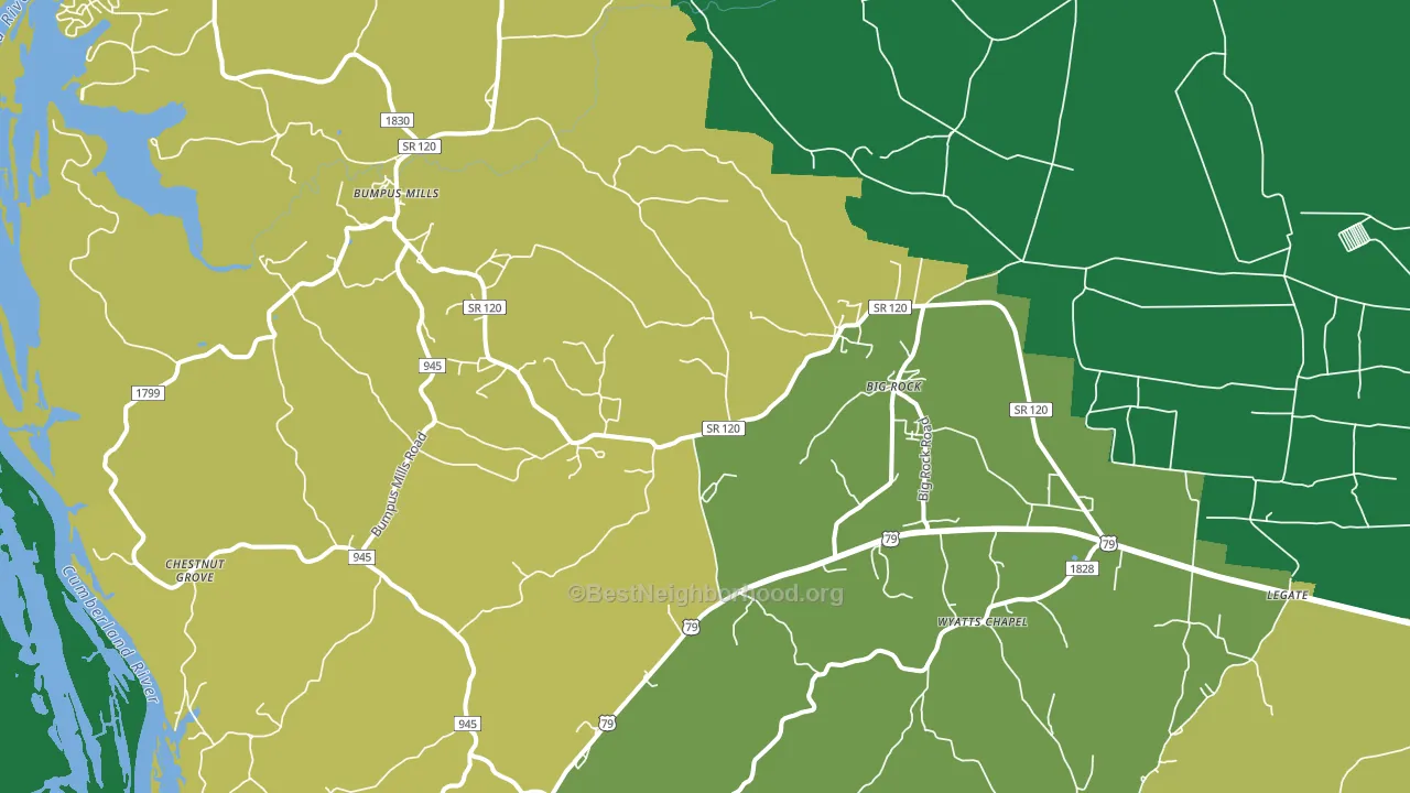 37023, TN block-group voter-turnout map