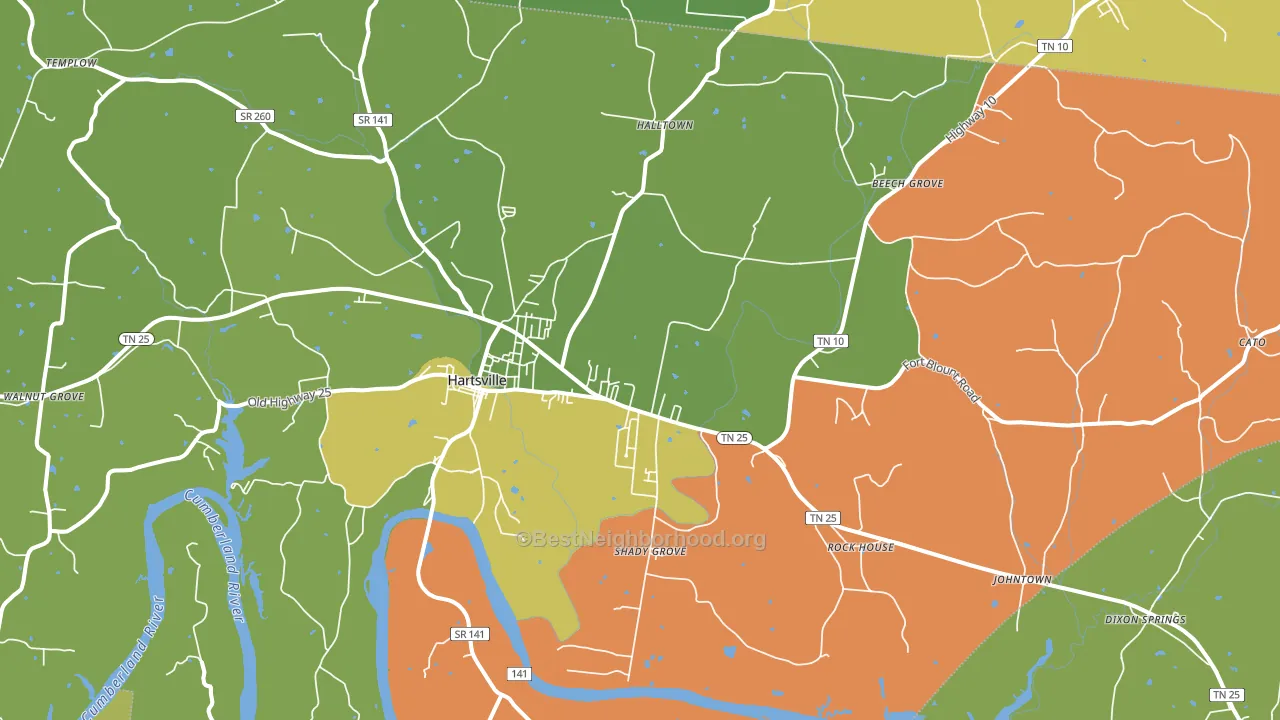 37074, TN block-group voter-turnout map