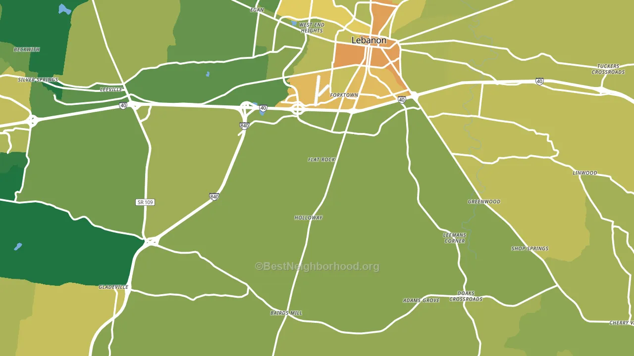 37090, TN block-group voter-turnout map