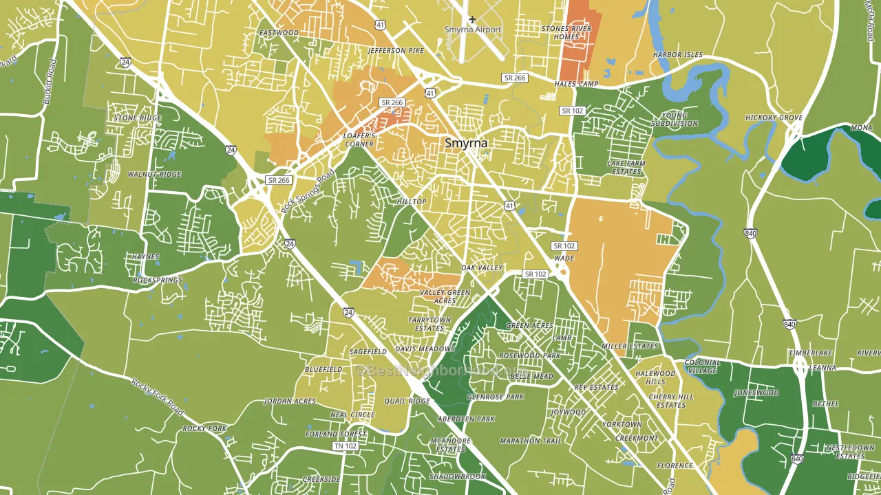 37167, TN block-group voter-turnout map