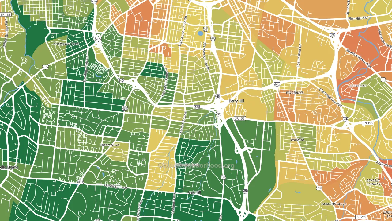 37204, TN block-group voter-turnout map