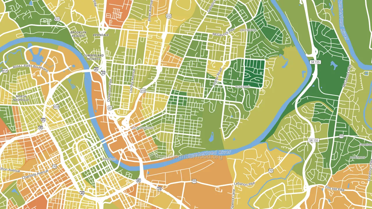 37206, TN block-group voter-turnout map