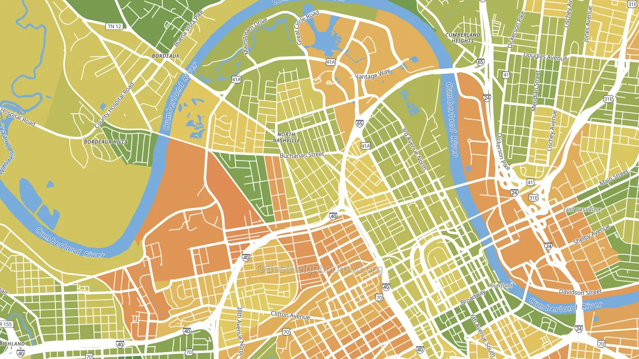 37208, TN block-group voter-turnout map
