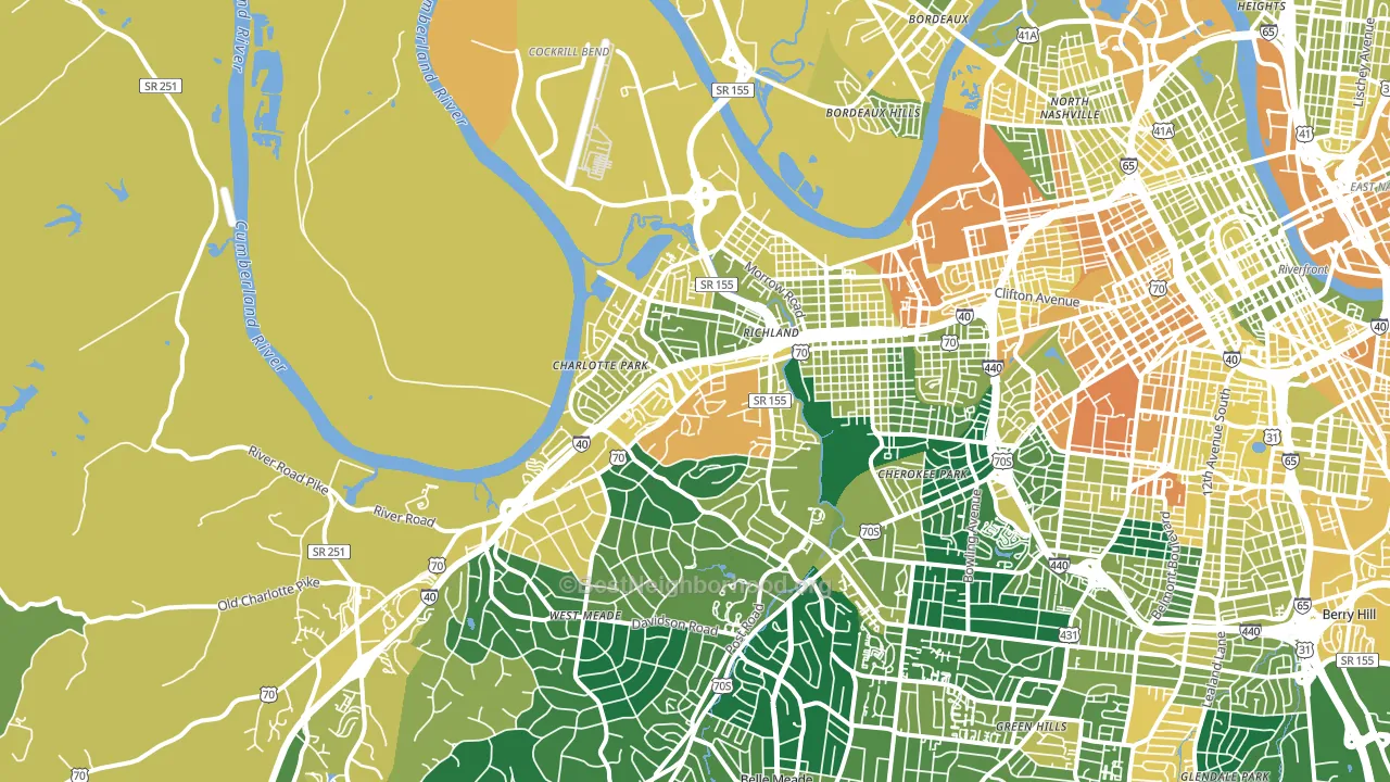 37209, TN block-group voter-turnout map
