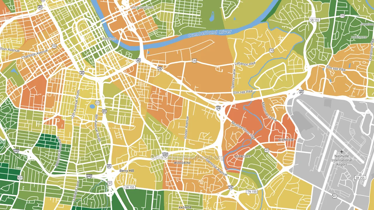 37210, TN block-group voter-turnout map