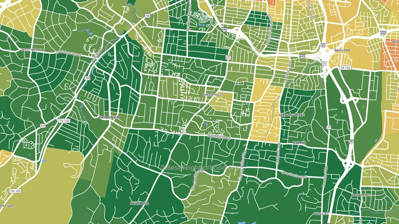 37215, TN block-group voter-turnout map