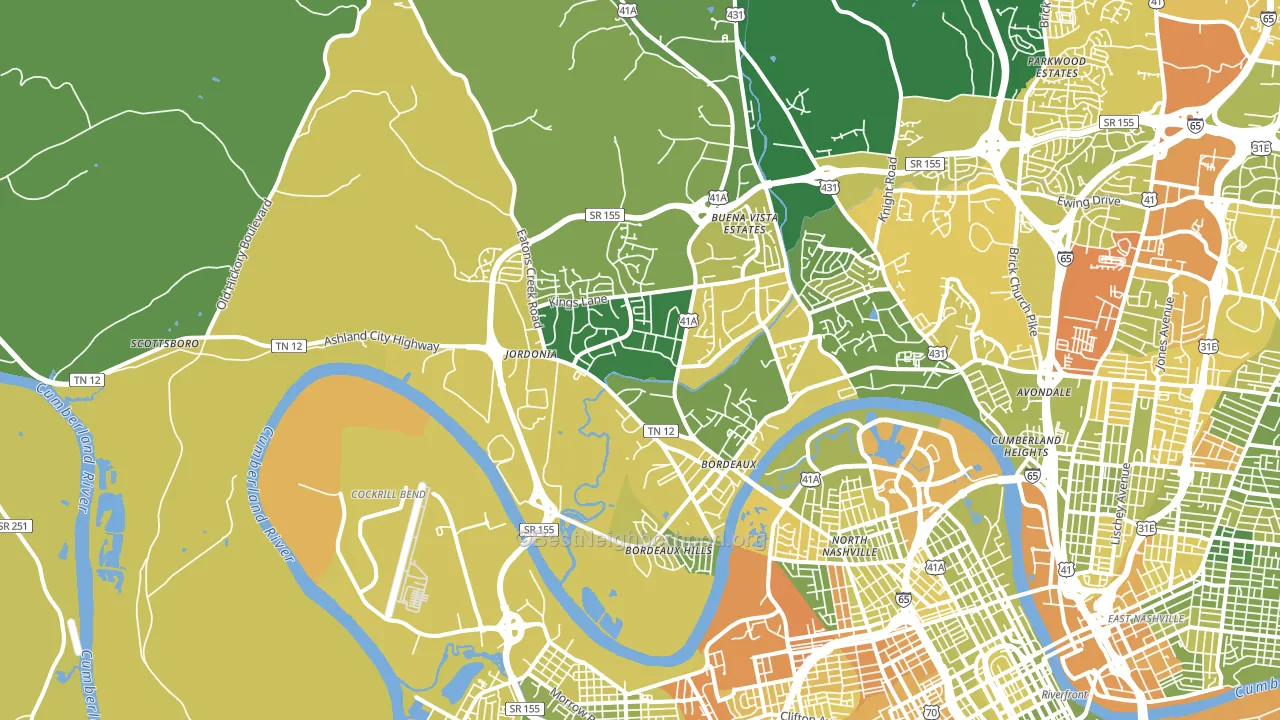 37218, TN block-group voter-turnout map