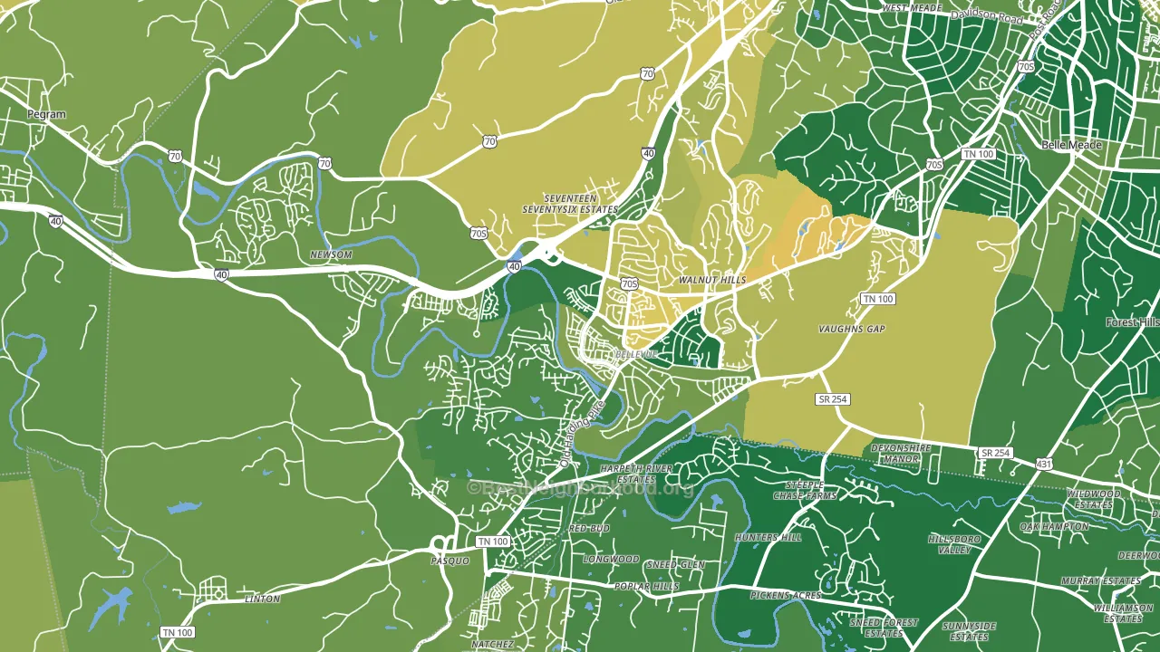 37221, TN block-group voter-turnout map