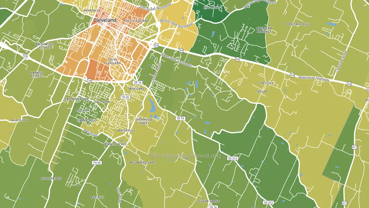 37323, TN block-group voter-turnout map