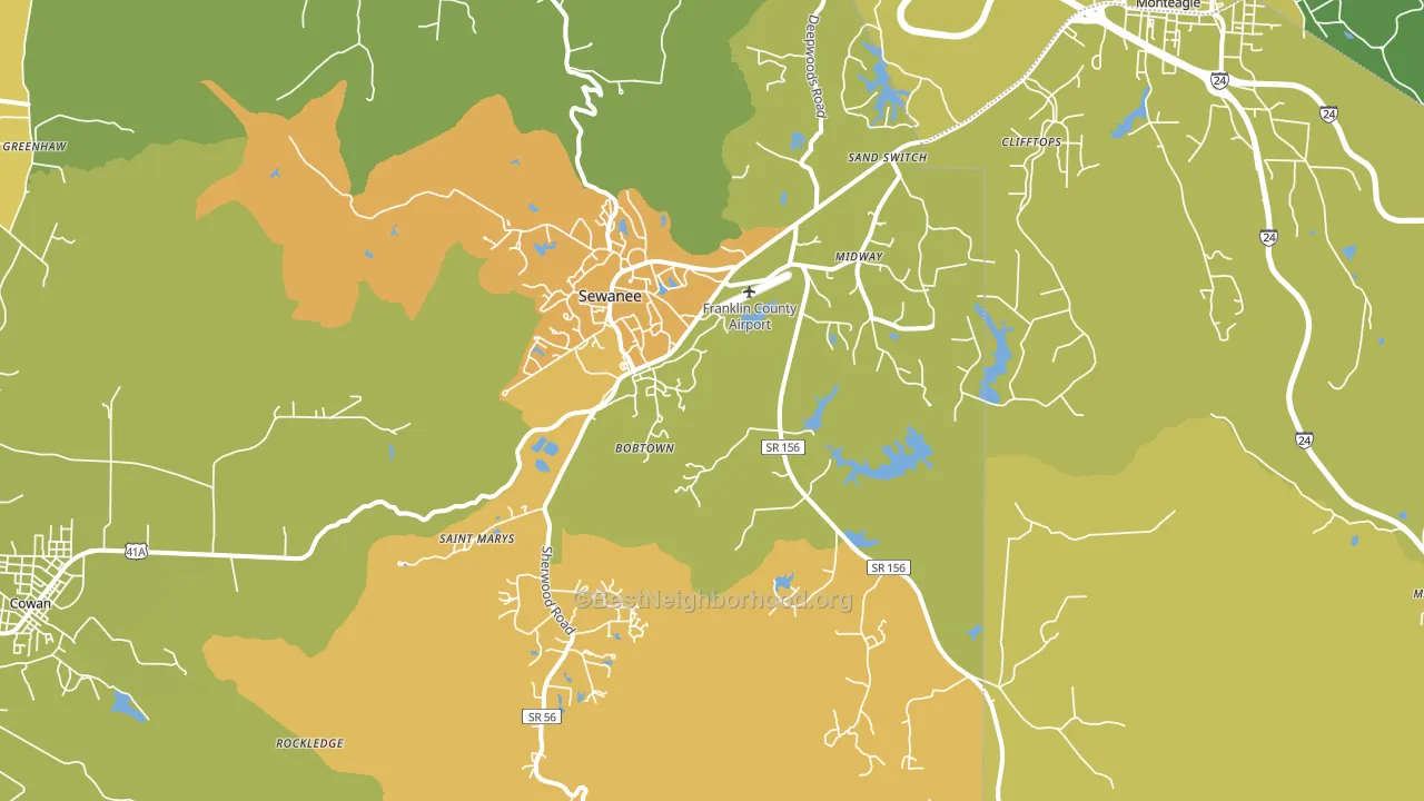 37375, TN block-group voter-turnout map