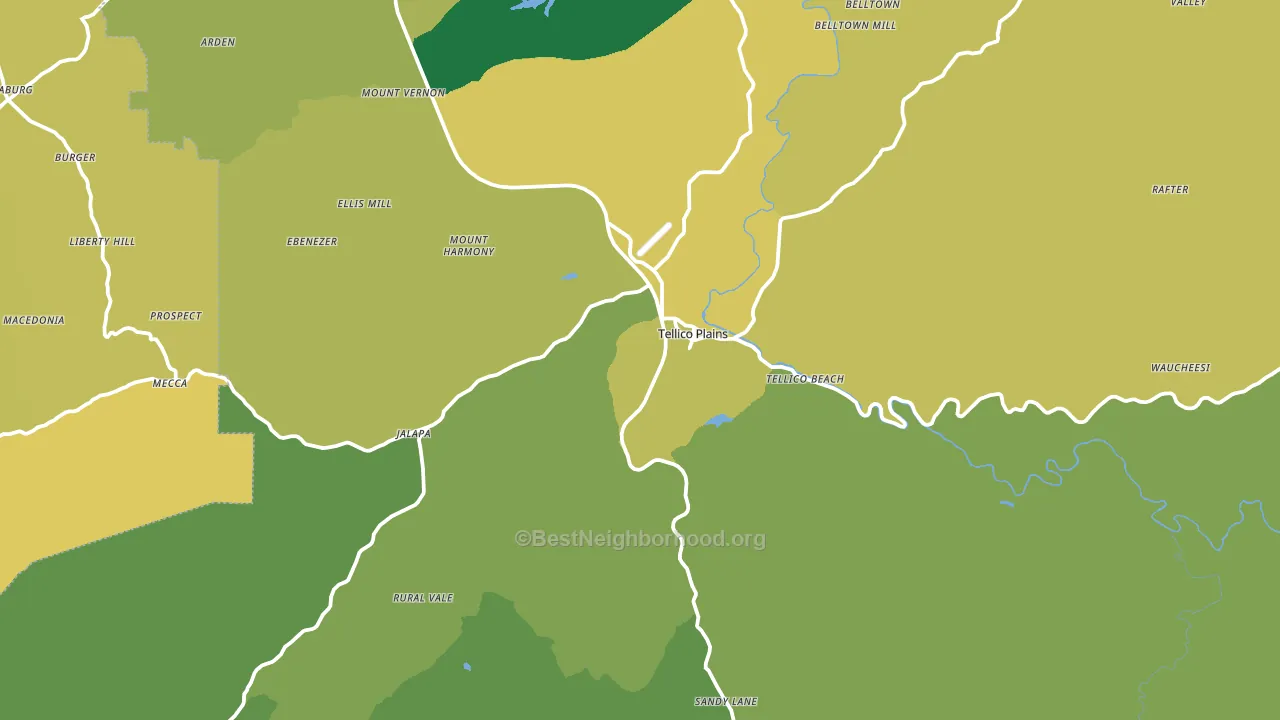 37385, TN block-group voter-turnout map