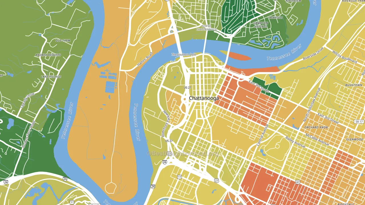37402, TN block-group voter-turnout map